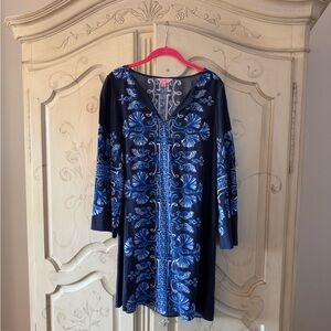 Lilly Pulitzer Navy and Blue Patterned Tunic